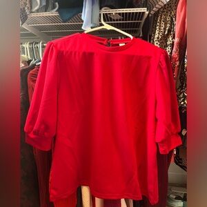 Short sleeve red blouse